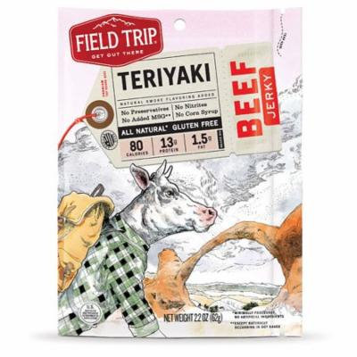 Field Trip All Natural Gluten Free Beef Jerky Teriyaki -- 2.2 oz pack of 6