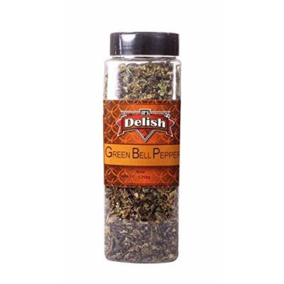 Dried Green Bell Peppers by Its Delish, 6 Oz. Large Jar