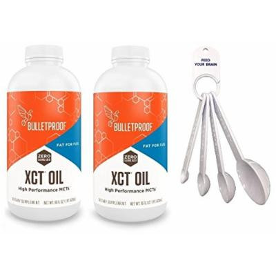 Bulletproof XCT Oil 16 oz (Pack of 2) With Convenient Measuring Spoon Set