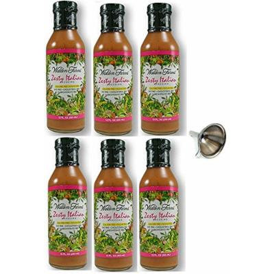 Walden Farms Zesty Italian Salad Dressing 12 fl oz, 6 Pack With Funnel