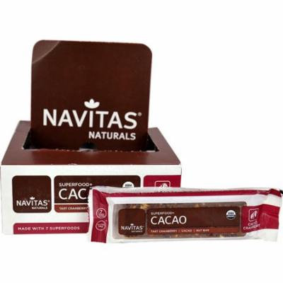 Navitas Naturals Organic Superfood+ Nut Bar Cacao Cranberry -- 12 Bars pack of 4
