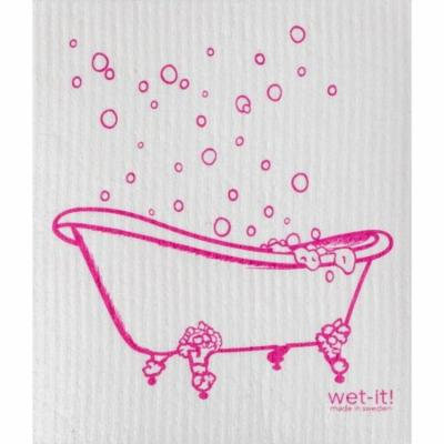 Wet-It Pink Bath Time Tub Swedish Kitchen Bathroom Dishcloths Towel Cloth