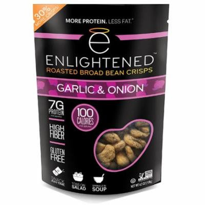 Enlightened Roasted Broad Bean Crisps Gluten Free Garlic & Onion -- 4.5 oz pack of 4