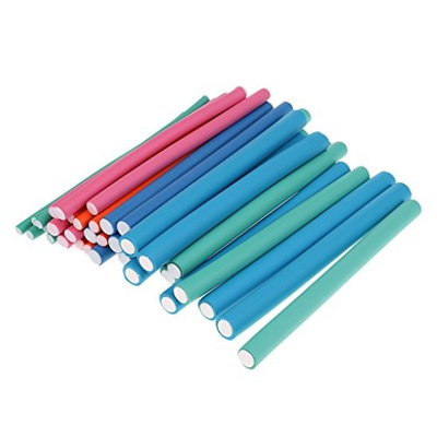 Dovewill 36pcs Hair Twist Flex Foam Perm Rods Magic Curlers Rollers Set for Hair Curling Styling Maker Mixed Color