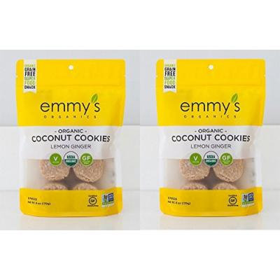 Emmy's Organics Lemon Ginger Coconut Cookies, 6 Oz. (Pack of 2)
