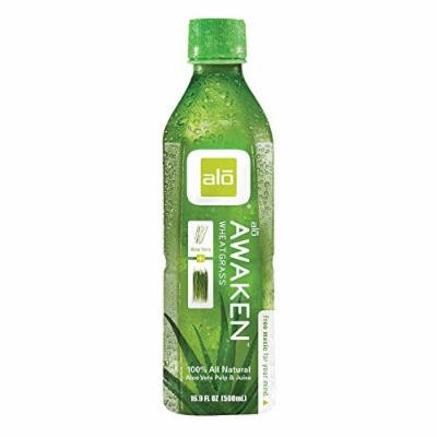 Alo Original Awaken Aloe Vera Juice Drink - Wheatgrass - Case of 12 - 16.9 fl oz.