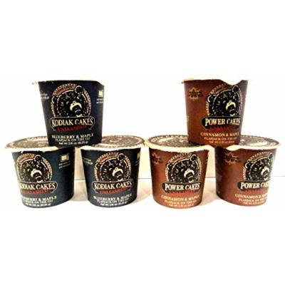 Kodiak Cakes Unleashed, 'Flapjack on the Go' COMBO PACK: 3 Cups of BLUEBERRY & MAPLE, 3 Cups of CINNAMON & MAPLE + BONUS 8 oz Maple Syrup, 6 Individual 2.25 oz Cups