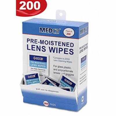 Premoistened Lens and Glass Cleaning Wipes - Portable Travel Cleaner for Glasses, Camera, Cell Phone, Smartphone, and Tablet - Disposable, Quick Drying, Streak Free - Individually Wrapped, Pack of 20