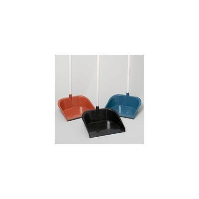 DUST PAN W/RUBBER LIP & 29 INCH HANDLE W/WHITE POLE 6 COLORS, Case Pack of 40