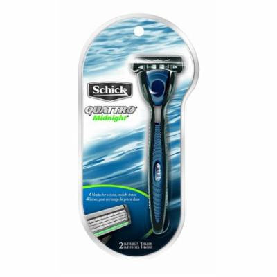 Schick Quattro Midnight Razor, 1 Razor + Curad Dazzle Bandages 25 Ct