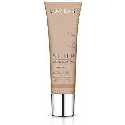Lumene Longwear Blur Foundation SPF 15 for All Skin Types Medium Coverage with Arctic Cloudberry 30 ml / 1.0 Fl.Oz. (4 Warm Beige)