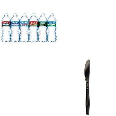 KITBWKKNIFEHWBLANLE101243 - Value Kit - Boardwalk Full Length Polystyrene Cutlery (BWKKNIFEHWBLA) and Nestle Bottled Spring Water (NLE101243)