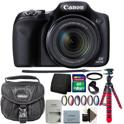Canon PowerShot SX530 HS 16MP WiFi Digital Camera with 8GB Accessory Kit Black
