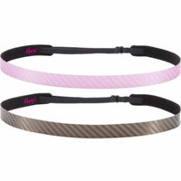 Hipsy 2pk Women's Adjustable NO SLIP WORKOUT Headbands Multi Gift Pack (Pink & Brown)