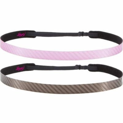 Hipsy 2pk Women's Adjustable NO SLIP WORKOUT Headbands Multi Gift Pack (Pink & Brown)