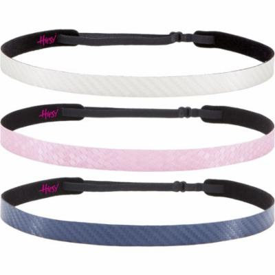 Hipsy 3pk Women's Adjustable NO SLIP WORKOUT Headbands Multi Gift Pack (White/Pink/Navy)
