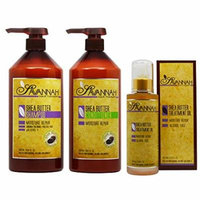 Savannah Shea Butter Shampoo & Conditioner 33.8oz & Treatment Oil 3.38oz