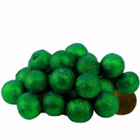 BAYSIDE CANDY MILK CHOCOLATE BALLS GREEN FOILED, 1LB