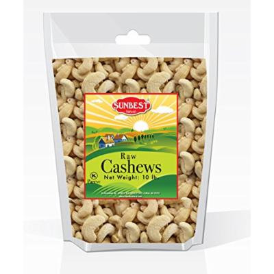 SUNBEST Natural Shelled Whole Raw Cashews (10 Lb)