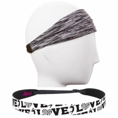 Hipsy Adjustable No Slip Volleyball Headbands for Women Gift Packs (White & Grey 2pk)