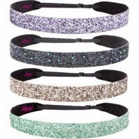 Hipsy Adjustable No Slip Cute Fashion Bling Glitter Headbands for Women Gift Pack (Wide Seafoam/Rose Gold/Peacock/Princess 4pk)