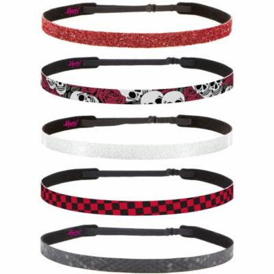 Hipsy Adjustable NO SLIP Checkerboard Fashion Cute Headbands for Women Gift Pack (Skinny Red Multi 5pk)