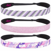 Hipsy Women's Adjustable NO SLIP Running Headbands (Pink/Purple & Pink 3pk)