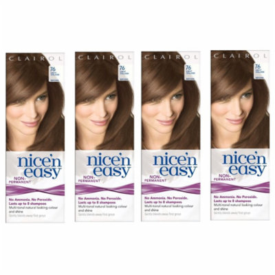 Clairol Nice N' Easy Hair Color #76, Light Golden Brown (Pack of 4) Uk Loving Care + LA Cross Tweezers 71817