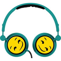 Alta Industries Smirk Emoji - Swivel Adjustable Headband Stereo On-Ear Headphones W/In-Line Mic