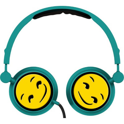 Alta Industries Smirk Emoji - Swivel Adjustable Headband Stereo On-Ear Headphones W/In-Line Mic