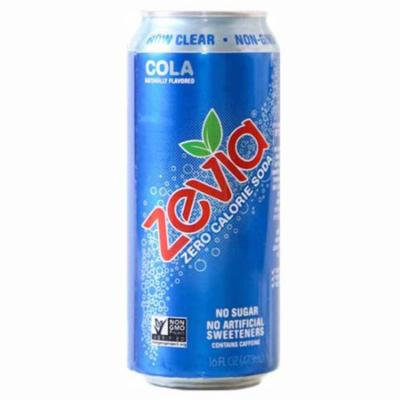 Zevia All Natural Cola Zero Calorie Soda 16 oz Cans - Pack of 12