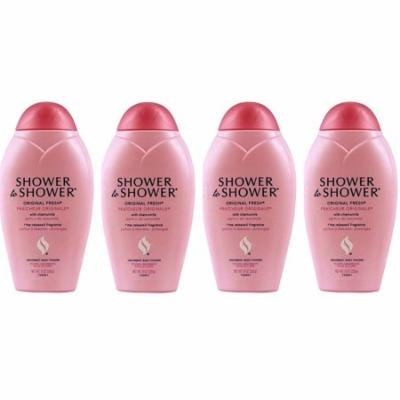 Shower to Shower Absorbent Body Powder, Original Fresh with Chamomile, 13 Oz Bottles (Pack of 4) + LA Cross Tweezers 71817
