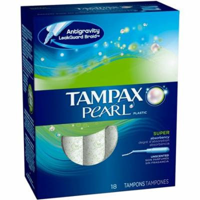 Tampax Pearl Plastic Super Abosrbency Tampons, Unscented 18 ea