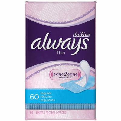 2 Pack - Always Thin Dailies Liners, Unscented, Regular 60 ea