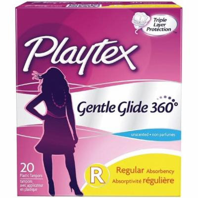 4 Pack - Playtex Gentle Glide 360 Unscented Regular Absorbency Tampons 20 ea