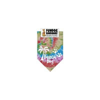 Fun Dog Bandana - Beach Dog - One Size Fits Most for Med to Lg Dogs, tie dye pet scarf