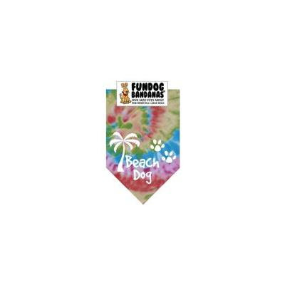 Fun Dog Bandana - Beach Dog - One Size Fits Most for Med to Lg Dogs, tie dye pet scarf