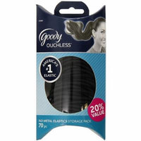 2 Pack - Goody Ouchless No Metal Elastics Storage Pack, Black 70 ea