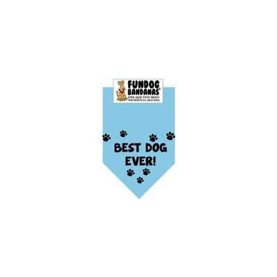 Fun Dog Bandana - Best Dog Ever - One Size Fits Most for Med to Lg Dogs, light blue pet scarf