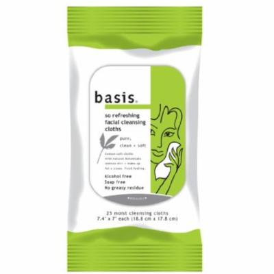 Basis So Refreshing Facial Cleansing Cloths, Alcohol Free 25 ea