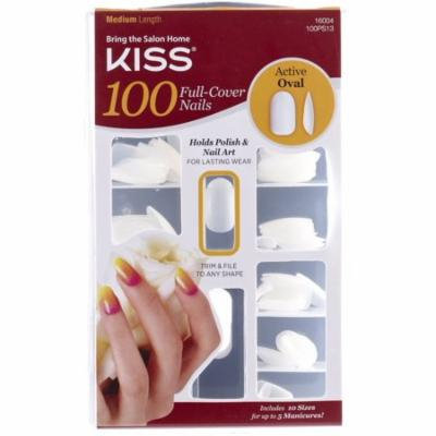 KISS Full Cover Nails Kit, Medium, Active Oval 1 ea
