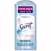 6 Pack - Secret Invisible Solid Antiperspirant & Deodorant, Twin Pack, Powder Fresh 2.60 oz, 2 ea