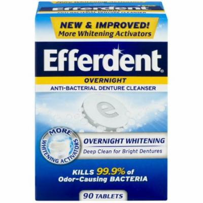 3 Pack - Efferdent PM Overnight Anti-Bacterial Denture Cleanser Tablets 90 ea