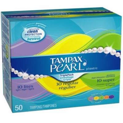 6 Pack - Tampax Pearl Tampons Triplepack, Unscented, Lite Regular Super 50 ea