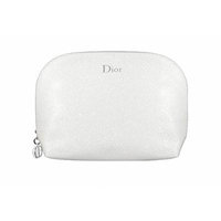 Dior Fashion Pearl Textured Glitter Silver White Cosmetics Bag