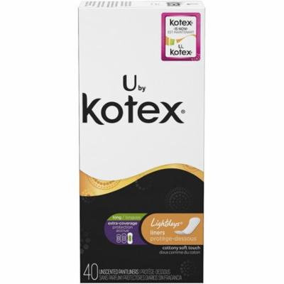 2 Pack - Kotex Natural Balance Lightdays Extra Coverage Pantiliners, Unscented 40 ea