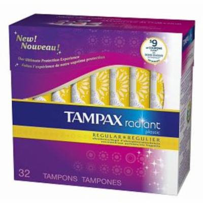 3 Pack - Tampax Radiant Tampons with Plastic Applicators Regular Absorbency Unscented 32 Each