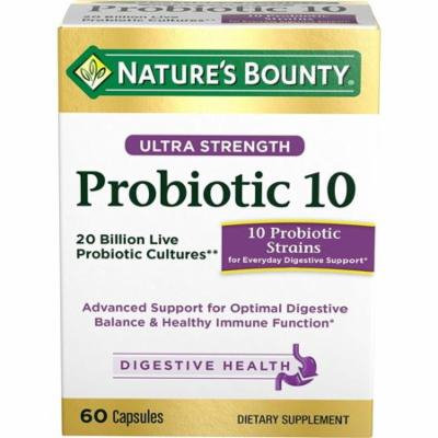 6 Pack - Nature's Bounty Ultra Strength Advanced Probiotic 10, Capsules 60 ea