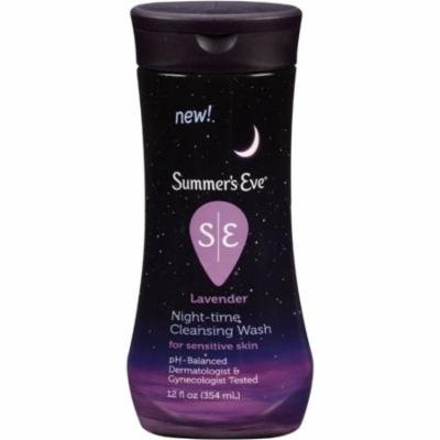 Summer's Eve Night-Time Sensitive Skin Cleansing Wash, Lavender 12 oz