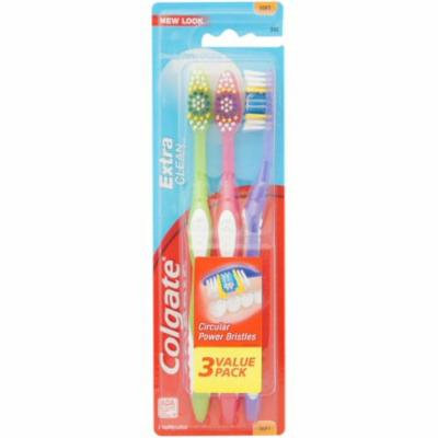 3 Pack - Colgate Extra Clean Toothbrushes, Full Head, Soft 3 ea